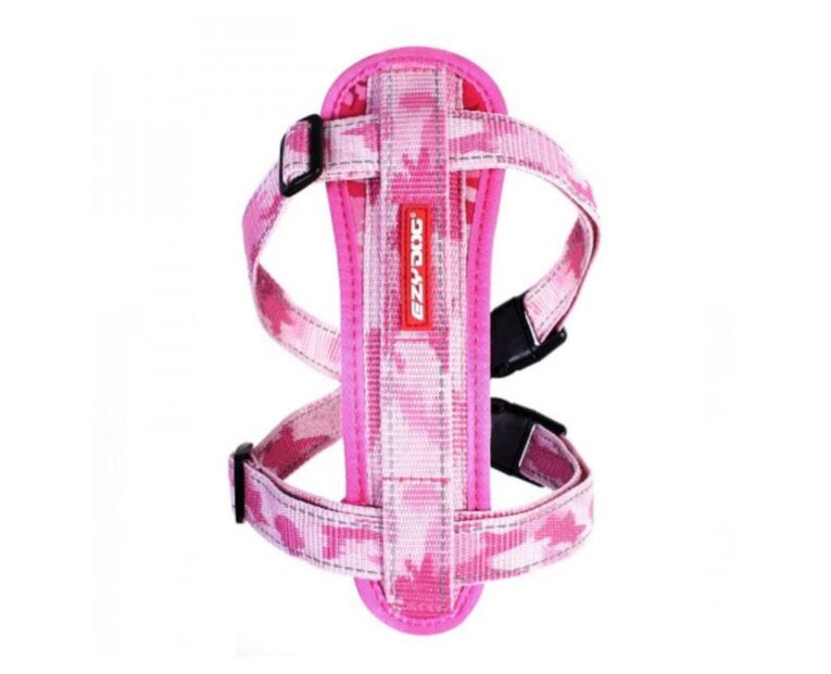 Peitoral EzyDog Chest Plate Harness Camuflado Rosa