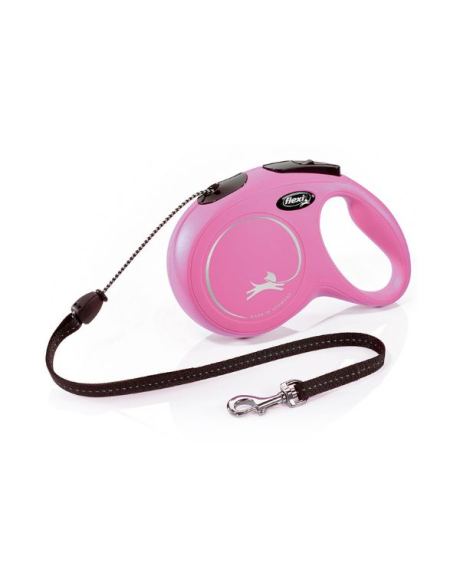 Trela FLEXI New Classic Corda Rosa