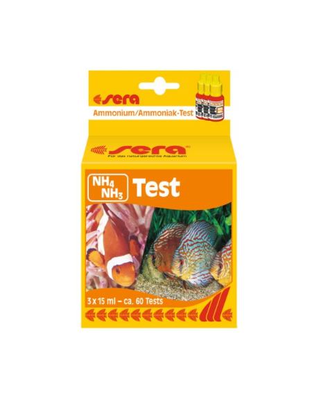 Com o sera teste de amónio/amónia (NH4/NH3) determina- se a concentração de ambos (com a ajuda do valor de pH, na tabela que acompanha o teste pode ler o valor real de amónia).