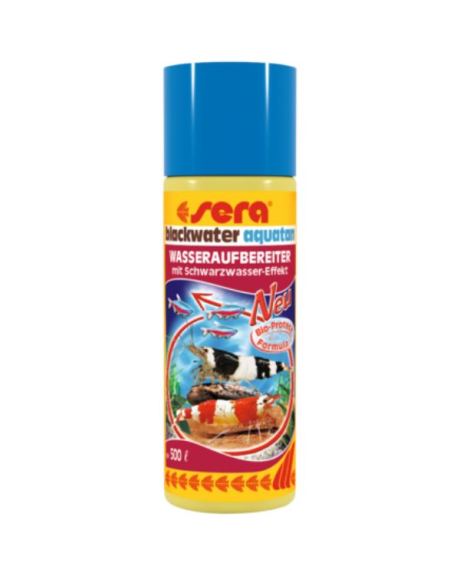 sera blackwater aquatan, com a fórmula Bio-Protect, acondiciona a água da torneira, transformando-a numa água doce escura e límpida, de acordo com as necessidades dos peixes, tal como nos trópicos.