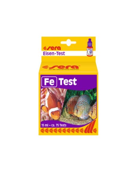 sera teste de ferro (Fe) serve para determinar facilmente o nível de ferro na água doce e salgada. O ferro (Fe) é um componente importante da alimentação das plantas. Quando as plantas apresentam folhas pálidas, a causa pode ser falta de ferro.