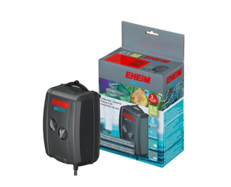 Bomba de ar Eheim Air 200  produz um fluxo de ar cuidadosamente regulado para o seu aquário.