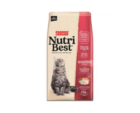 Picart Nutribest Sensitive Salmão e Arroz Gato é um alimento premium formulado por nossos especialistas em nutrição