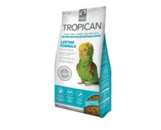 O alimento Tropican - Papagaios é uma refeição de papagaios com níveis mais baixos de proteína e cálcio.