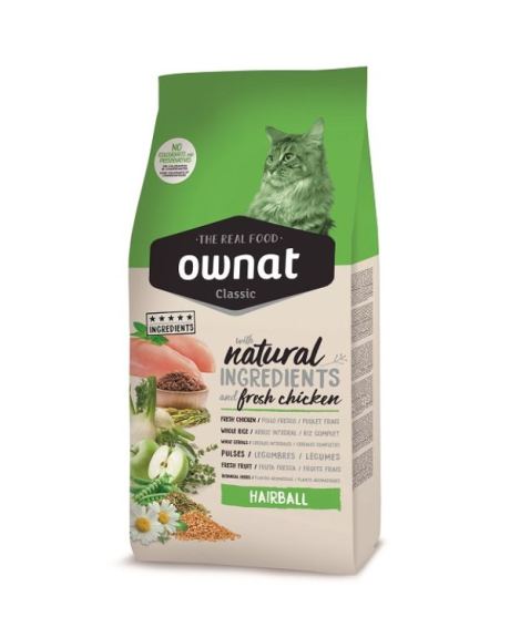 Ração Ownat Classic Hairball para Gatos