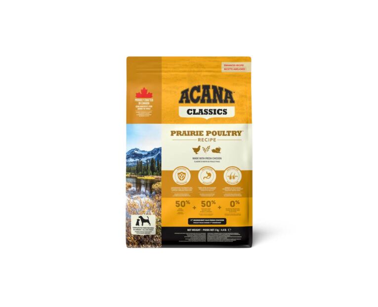 Acana Classics Prairie Poultry é indicado para todas as raças e fases da vida do seu cachorro. 