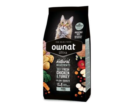 Ração Ownat Ultra Gato Young com frango e peru para gatos adultos