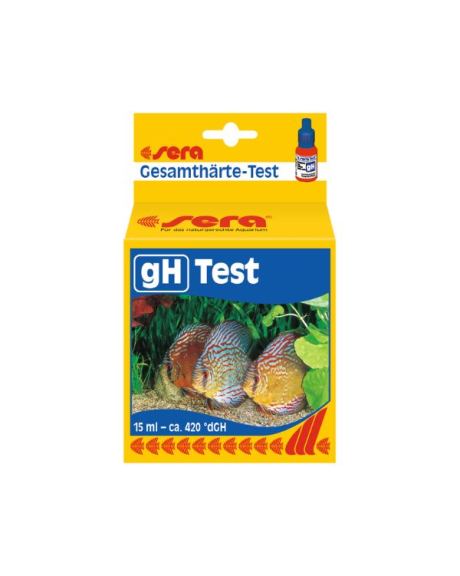 Sera Teste de GH para aproximadamente 420°dgH. No caso de uma dureza total demasiado baixa, recomendamos sera mineral salt. No entanto, caso a dureza total esteja demasiado elevada, pode-a reduzir, misturando água de osmose.