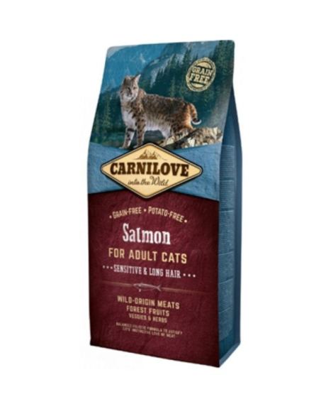 Carnilove Cat Adult Sensitive & Long Hair Salmon