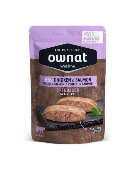 Ownat Wet Chicken & Salmon Sterilized Gato 85Gr