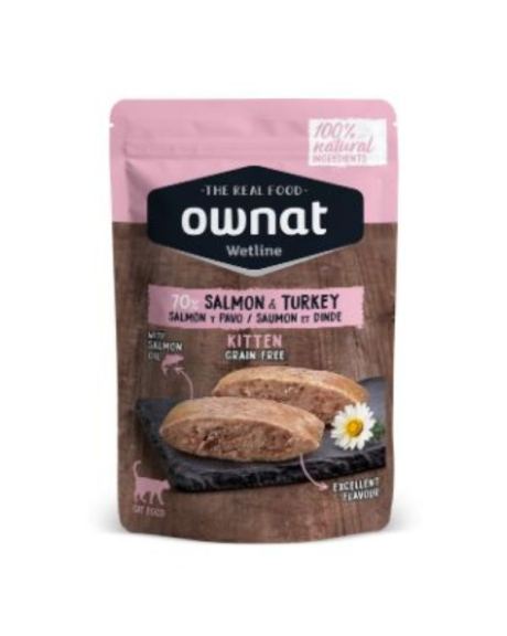 Ownat Wet Kitten Salmon & Turkey Gato 85Gr