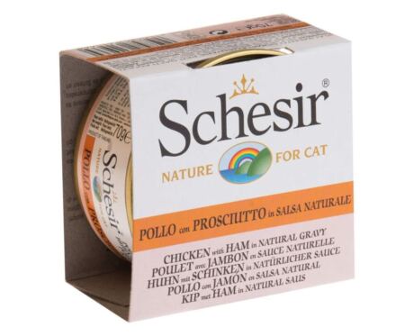 Schesir Gato Frango com Presunto em Molho Natural Lata