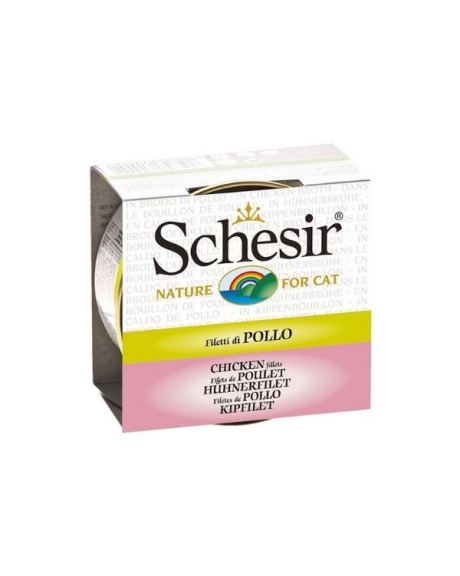Schesir Gato Frango com Gambas em Molho Natural Lata 70gr
