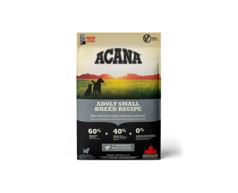 Acana Adult Small Breed é um alimento indicado para todos os cães de raça pequena a partir de 1 ano.