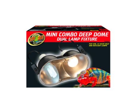 Mini Combo Deep Dome Lamp Fixture Zoo Med é um conjunto de dois porta-lâmpadas num só, ou seja, máxima comodidade!