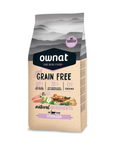 Ração Ownat Just Grain Free Adult Sterilized Gatos