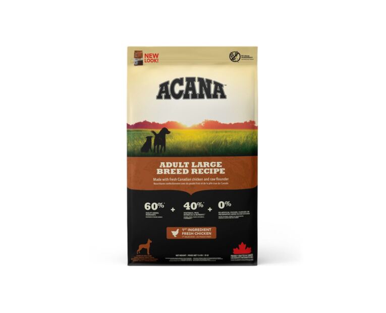 Acana Adulto Large Breed é preparado nas premiadas cozinhas no Canadá.