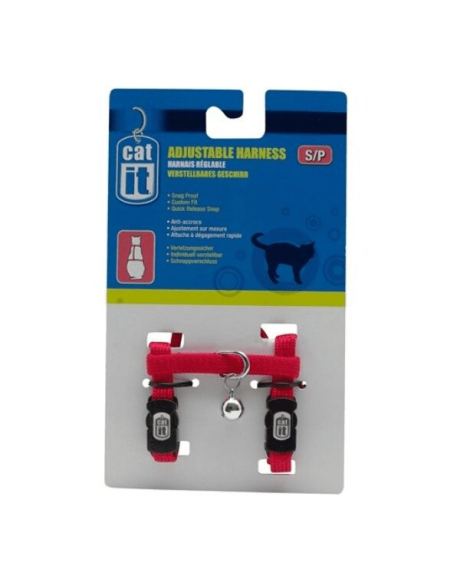 Arnês de Nylon Catit Vermelho para gatos