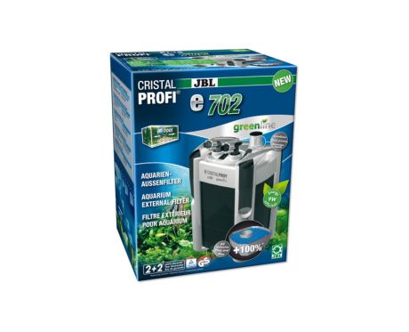 JBL CristalProfi e702 greenline é um filtro externo para uma água limpa e saudável do aquário. Portanto um sistema de circuito de água fechado para aquários de 60 a 200 litros (60 - 100 cm).