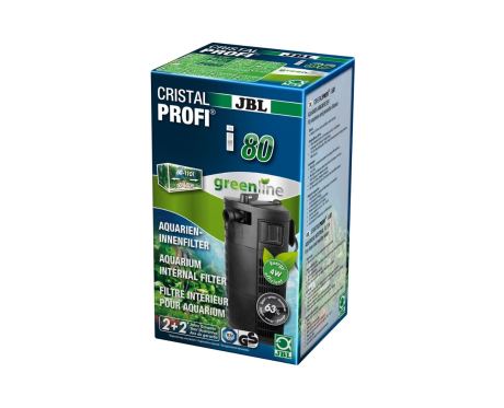 JBL ProCristal i80 é um filtro interno para aquários com um volume de 60 a 110 litros (60-80 cm) com potência de bomba regulável até 150-420 l/h ou seja, com o objetivo de uma água mais  cristalina e rica em oxigénio.
