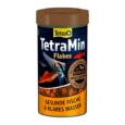Embalagem de TetraMin Flakes comida para peixes tropicais em flocos.