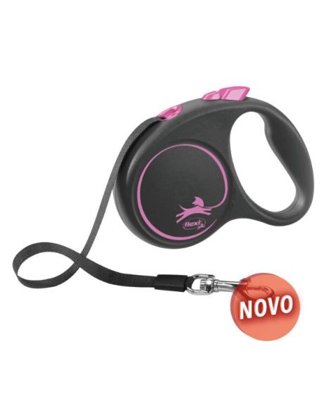 trela flexi desing rosa