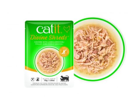 Catit Divine Sopa de Frango com Fígado e Brócolos 75g