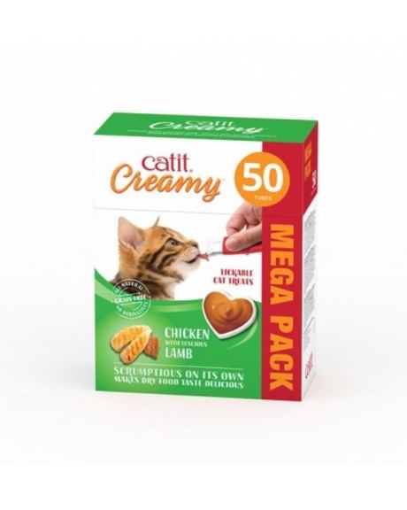 Catit Creamy Snack Cremoso Frango / Cordeiro - 50 unidades