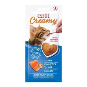 Catit Creamy Snack Cremoso Salmão Camarão 4 unidades