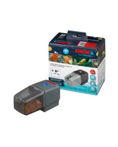 Eheim AutoFeeder + Wifi um alimentador automático, então oferece a versão inteligente do alimentador automático (versão básica) com funções e vantagens adicionais. Além disso, possuí um controle digital via WLAN. Todas as funções podem ser programadas e monitoradas via smartphone, tablet ou PC/MAC. 