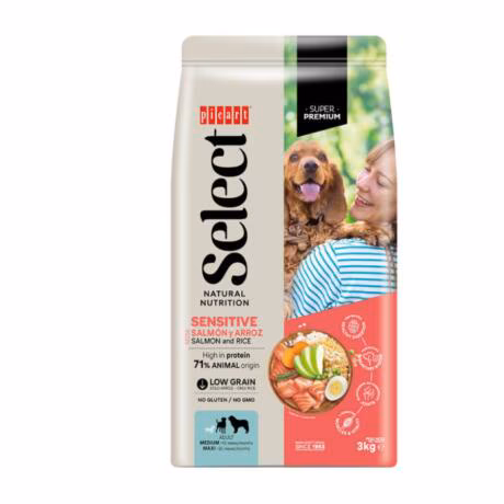 Picart Select Sensitive ração para cão adulto médio e grande com salmão
