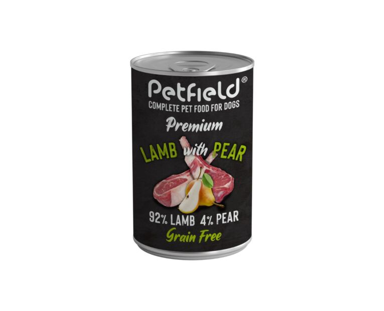 Petfield Wetfood Cão – Cordeiro e Pêra 400gr