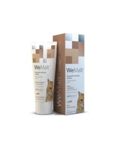 WeMalt é uma pasta altamente palatável, coadjuvante de ação profilática para controlo das bolas de pelo em gatos e gatinhos. É um regulador de bolas de pêlo e altamente palatável. 