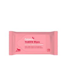 Cutania TrisEDTA Wipes são umas toalhitas dermatológicas com ação alcalinizante para a saúde da pele para Cães, Gatos, Exóticos e Cavalos.