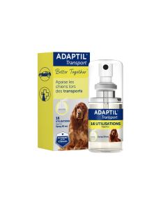 Adaptil Transport Spray para Cães é uma solução conveniente para ajudar a reconfortar os cães durante a viagem ou na visita ao médico veterinário.