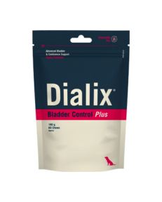 Dialix Bladder Control Plus é um suplemento alimentar para cães cuja formulação contém um alto nível de isoflavonas para apoiar a função urinária, fortalecer o tônus muscular e o esfíncter da bexiga,