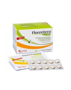 Florentero ACT Comprimidos - Suporte intestinal  é um alimento composto complementar para cães e gatos, diminuição das formas agudas de má absorção.