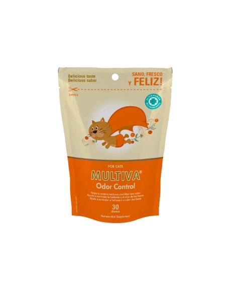 Multiva Odor Control são uns snacks para ajudar no controlo da flatulência ou gases intestinais que é uma ocorrência relativamente comum entre nossos cães e gatos.