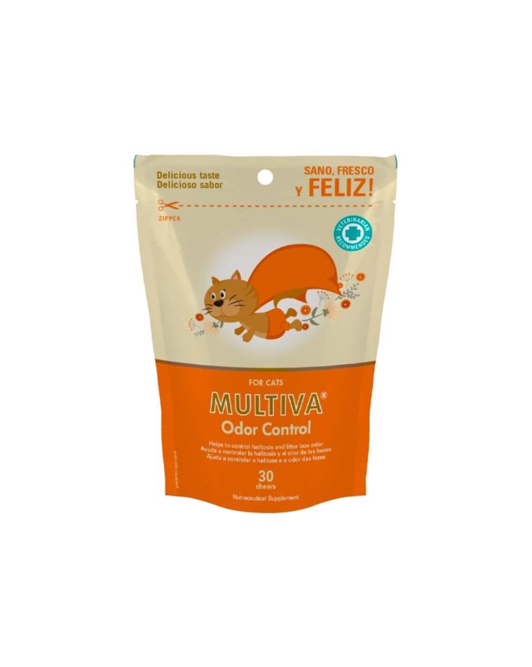 Multiva Odor Control são uns snacks para ajudar no controlo da flatulência ou gases intestinais que é uma ocorrência relativamente comum entre nossos cães e gatos.