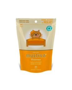 Snacks Multiva Viramax para gatos que estão em situações clínicas ou latentes que respondem ao uso L-lisina, ou em que a sua suplementação pode ser benéfica.