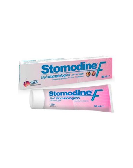 Stomodine F gel para higiene dos dentes e gengivas para cães e gatos. Indicado para higiene bucal em gatos e cães. Usado contra a halitose.