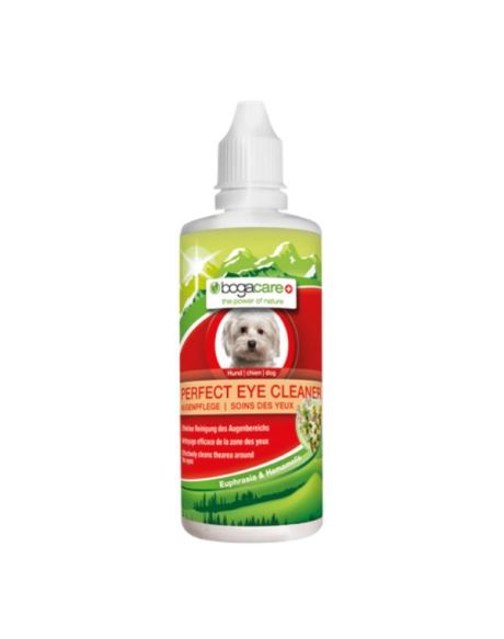 Bogacare Higiene Ocular Cão 100ml é uma solução de base natural para cuidados e higiene oculares.