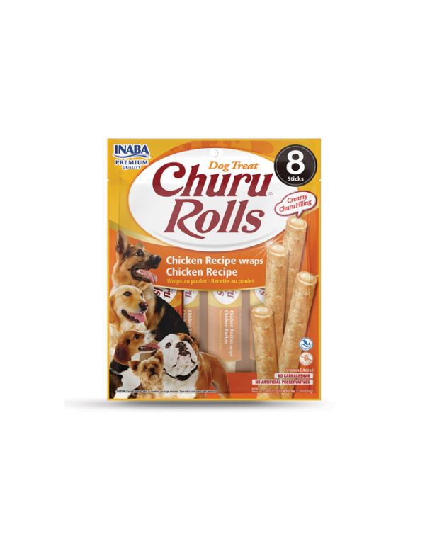 Churu Creamy Rolls Frango Cão feito com ingredientes saudáveis e de confiança.