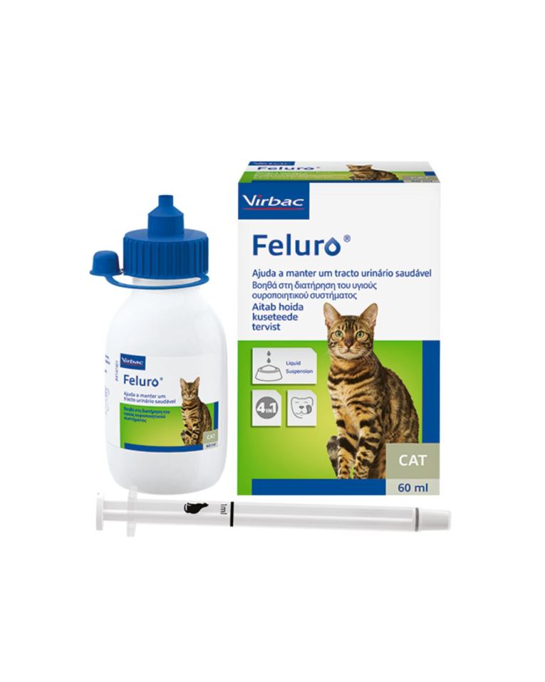 Feluro 60 ml é uma solução de amplo espectro fácil de administrar, para ajudar a manter um tracto urinário saudável.
