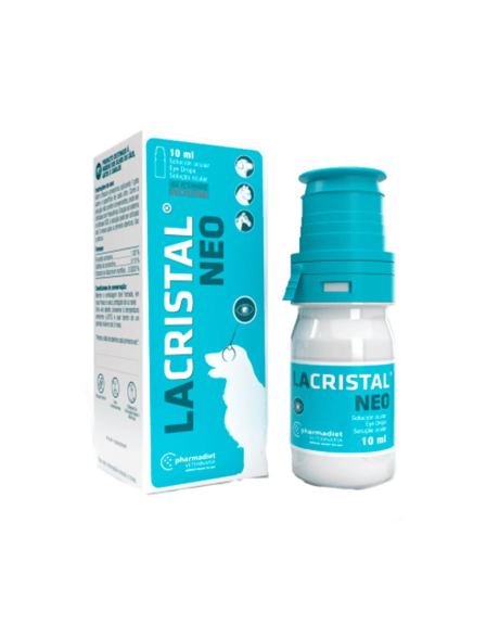 Lacristal Neo 100ml é uma solução ocular para limpeza caso o seu patudo sofra de cataratas ou infeções oculares.