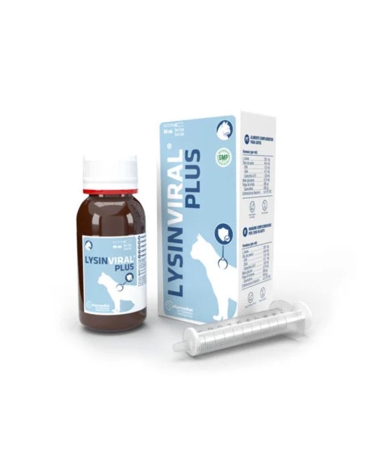 Lysinviral Plus para gatos, especialmente concebido para reduzir os sintomas associados ao FHV-1, os surtos e a capacidade de contágio por secreções oculares, uma vez que reforça o sistema imunitário felino.