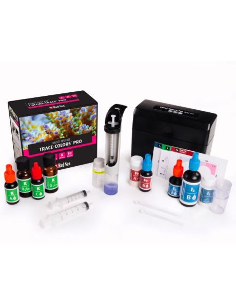 O Red Sea Trace-Colors Pro - Kit Multi Teste (I2,K,FE) inclui testes avançados para medição de alta precisão de iodo, potássio e ferro.