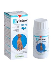 Zylkene 450 mg ajuda a minimizar a ansiedade em situações diversas, tais como viagens, mudanças de ambiente, comportamentos sociais, idas ao veterinário, fogo de artifício, entre outras.