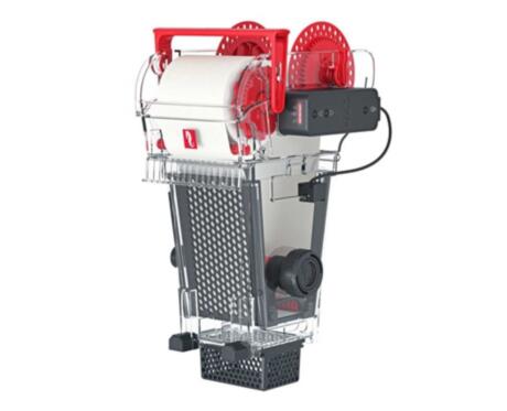 Filtro de rolo automático inteligente Red Sea ReefMat para filtragem mecânica de aquários.