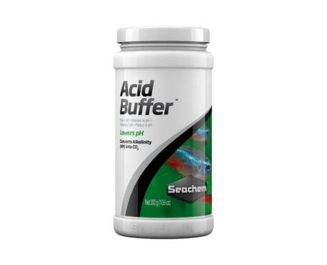 Seachem Acid Buffer é um tampão não fosfato para diminuir o pH e tamponar com Alkaline Buffer.